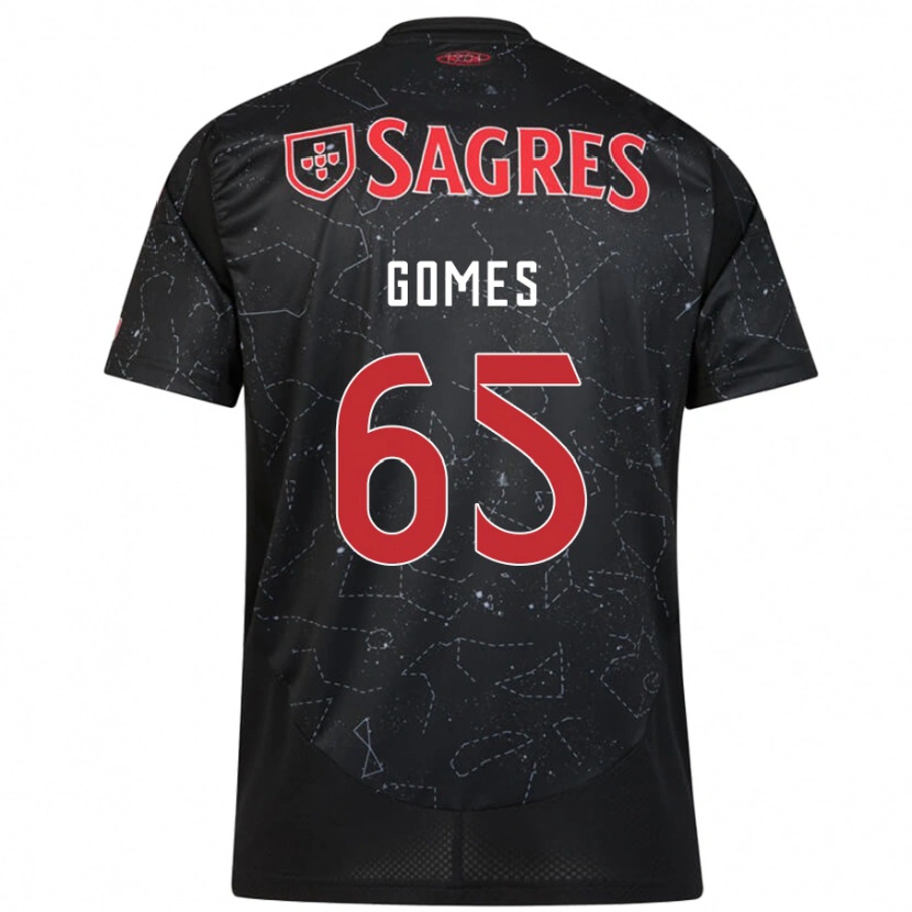 Danxen Kinderen André Gomes #65 Zwart Rood Uitshirt Uittenue 2024/25 T-Shirt