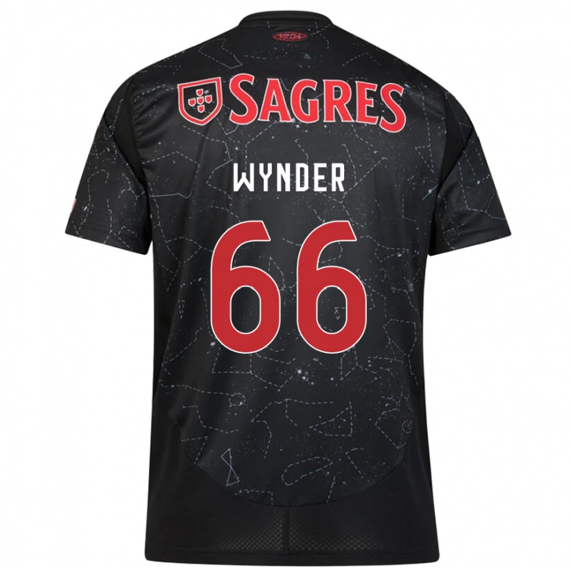 Danxen Kinderen Joshua Wynder #66 Zwart Rood Uitshirt Uittenue 2024/25 T-Shirt
