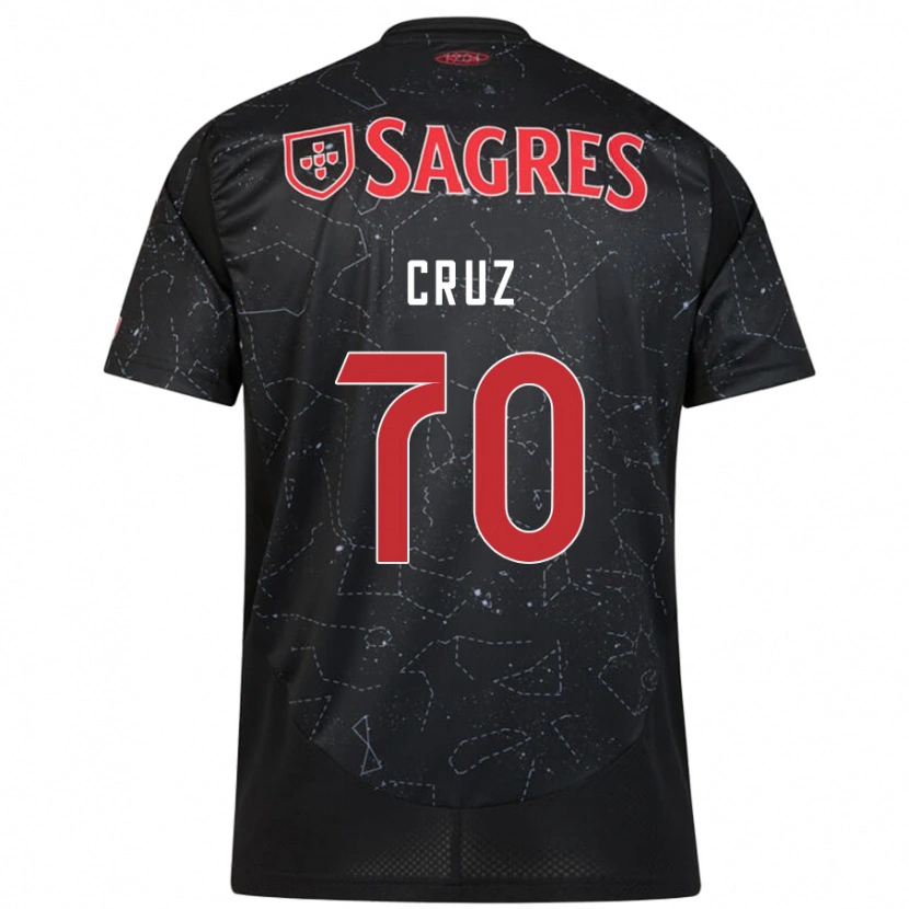Danxen Kinderen Filipe Cruz #70 Zwart Rood Uitshirt Uittenue 2024/25 T-Shirt