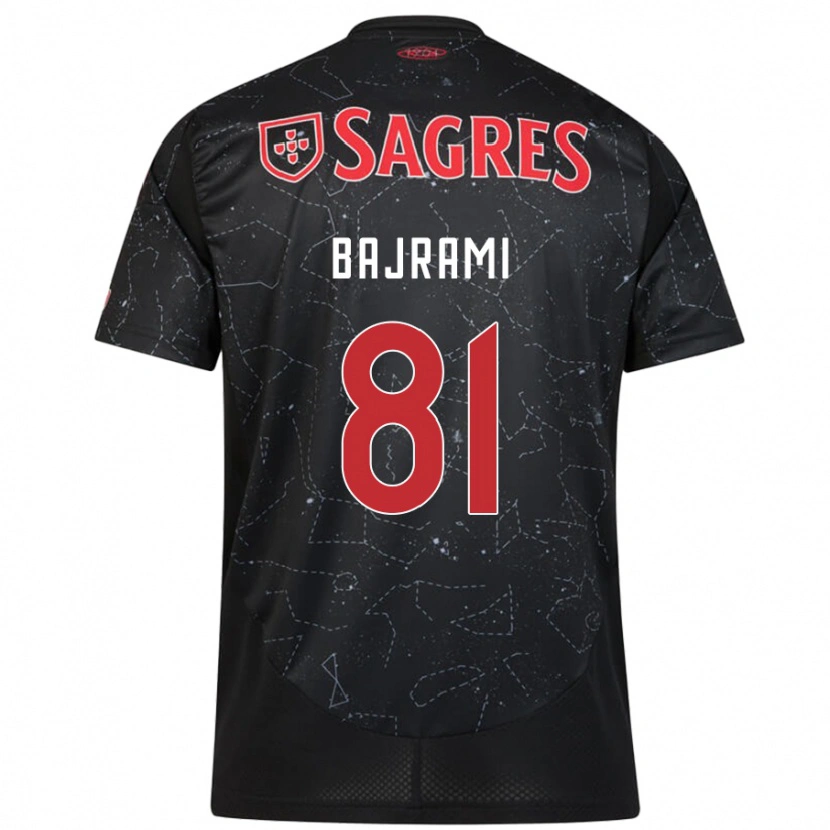 Danxen Kinderen Adrian Bajrami #81 Zwart Rood Uitshirt Uittenue 2024/25 T-Shirt