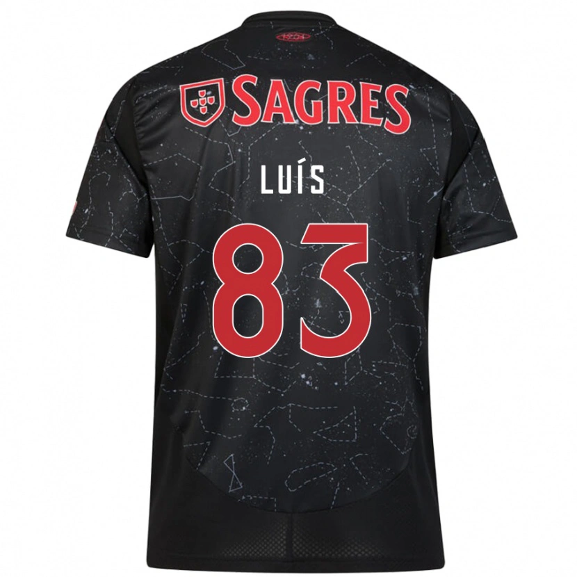 Danxen Kinderen Rafael Luís #83 Zwart Rood Uitshirt Uittenue 2024/25 T-Shirt
