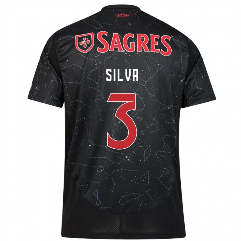 Danxen Kinderen Joana Silva #3 Zwart Rood Uitshirt Uittenue 2024/25 T-Shirt