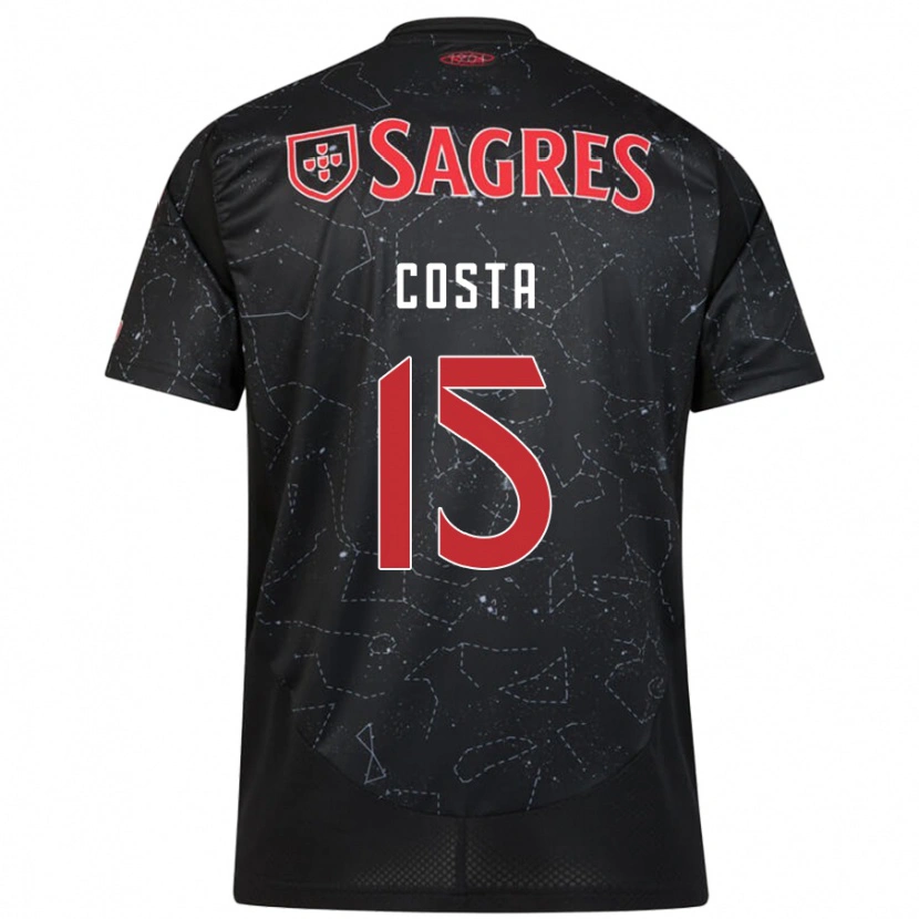 Danxen Kinderen Carole Costa #15 Zwart Rood Uitshirt Uittenue 2024/25 T-Shirt