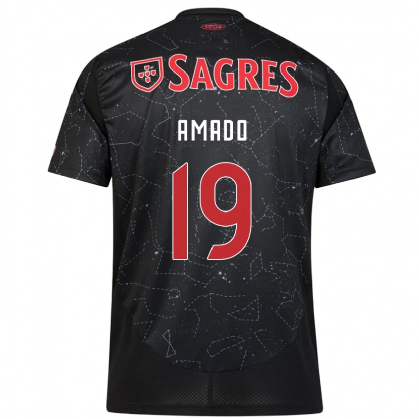 Danxen Kinderen Catarina Amado #19 Zwart Rood Uitshirt Uittenue 2024/25 T-Shirt
