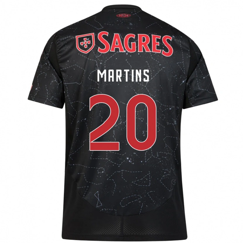Danxen Kinderen Lara Martins #20 Zwart Rood Uitshirt Uittenue 2024/25 T-Shirt