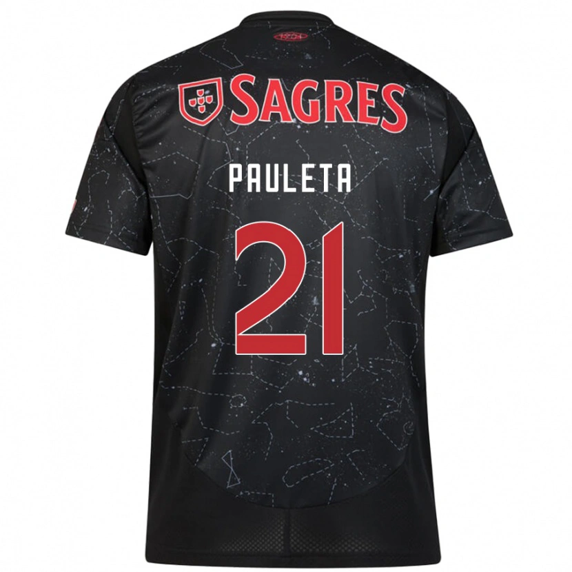 Danxen Kinderen Pauleta #21 Zwart Rood Uitshirt Uittenue 2024/25 T-Shirt