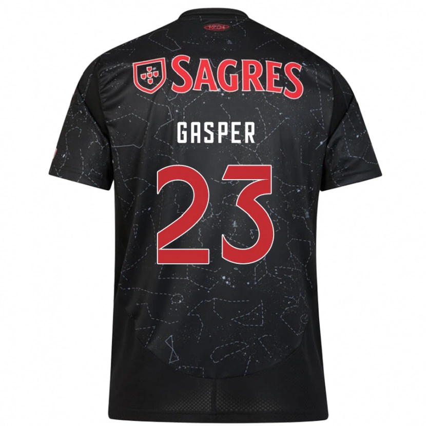 Danxen Kinderen Anna Gasper #23 Zwart Rood Uitshirt Uittenue 2024/25 T-Shirt