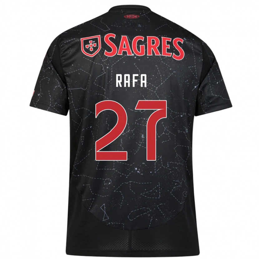 Danxen Kinderen Rafa #27 Zwart Rood Uitshirt Uittenue 2024/25 T-Shirt
