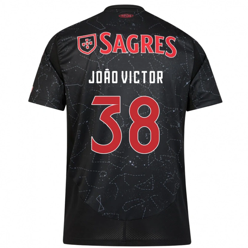 Danxen Kinderen João Victor #38 Zwart Rood Uitshirt Uittenue 2024/25 T-Shirt
