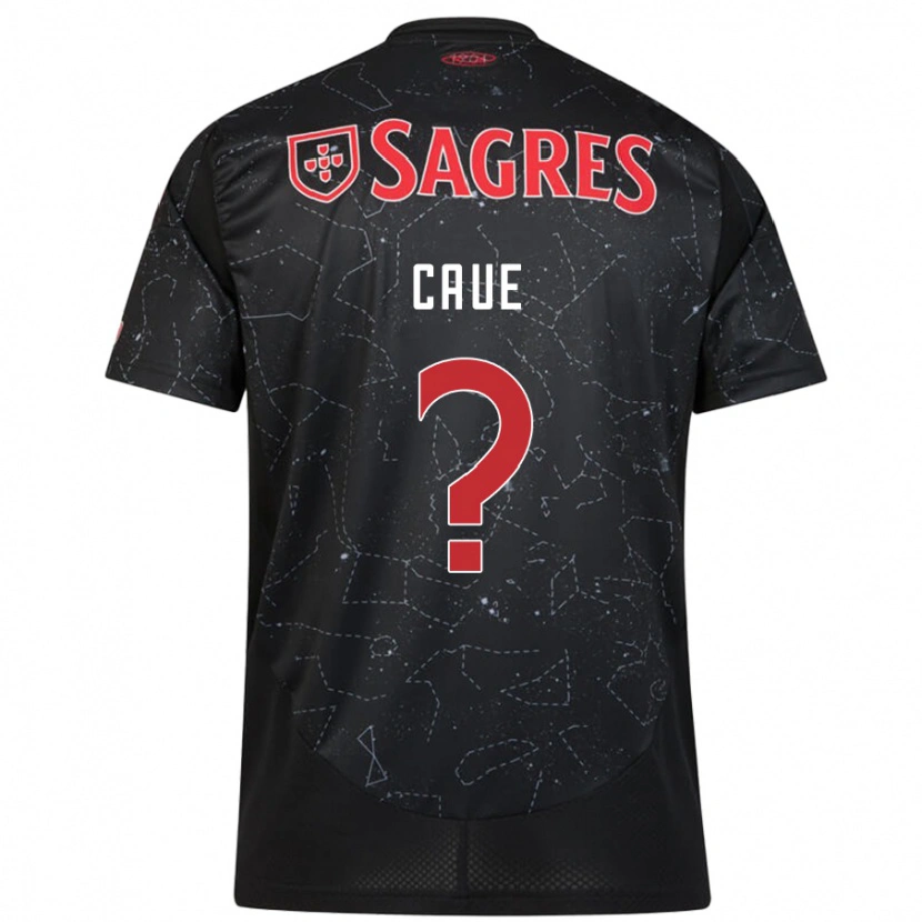 Danxen Kinderen Cauê #0 Zwart Rood Uitshirt Uittenue 2024/25 T-Shirt