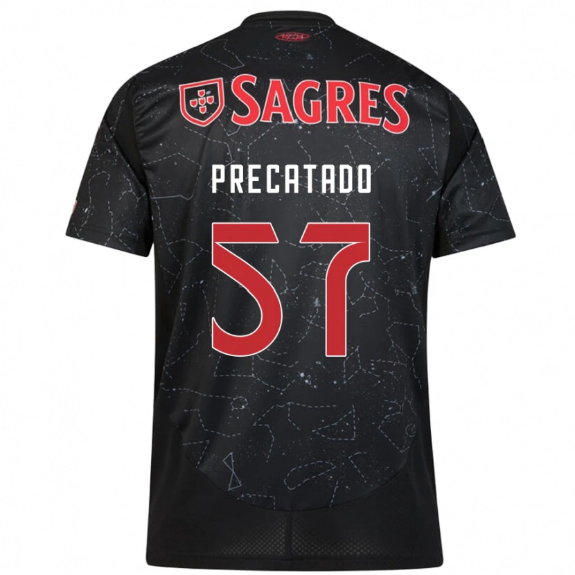 Danxen Kinderen Precatado #57 Zwart Rood Uitshirt Uittenue 2024/25 T-Shirt