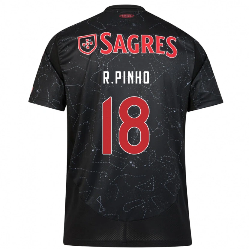 Danxen Kinderen Rodrigo Pinho #18 Zwart Rood Uitshirt Uittenue 2024/25 T-Shirt
