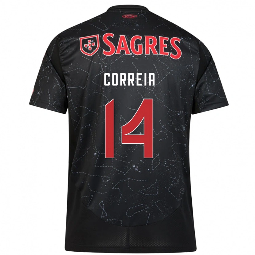 Danxen Kinderen Carolina Correia #14 Zwart Rood Uitshirt Uittenue 2024/25 T-Shirt