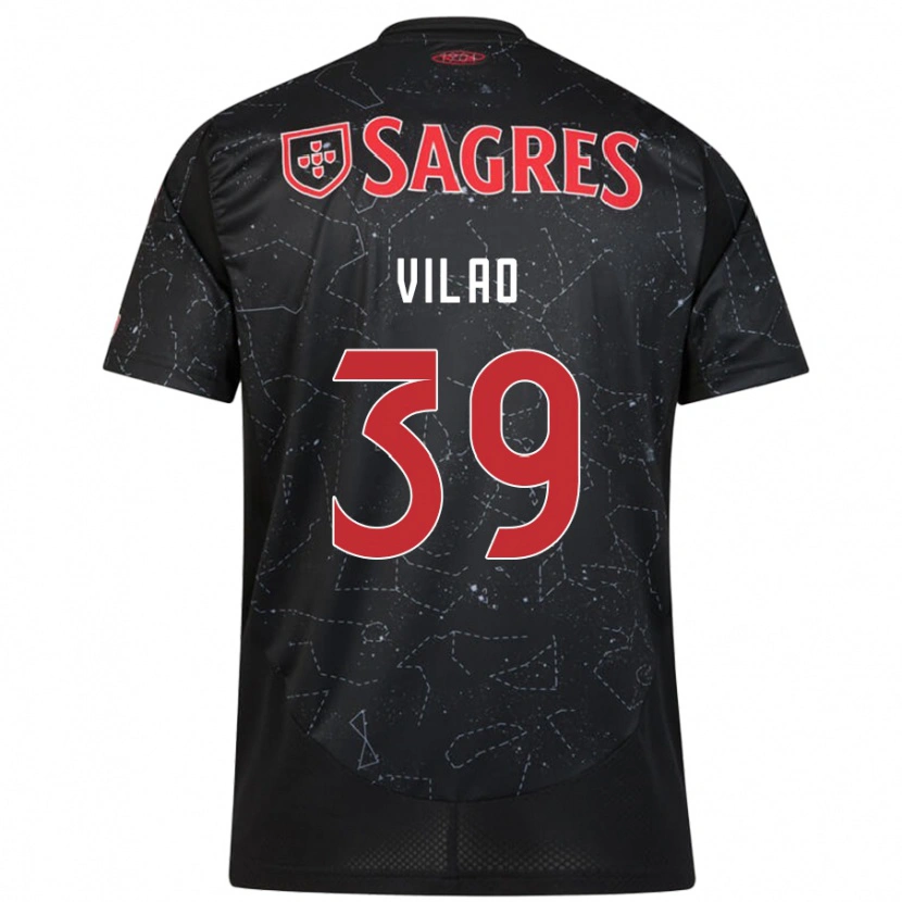 Danxen Kinderen Carolina Vilao #39 Zwart Rood Uitshirt Uittenue 2024/25 T-Shirt