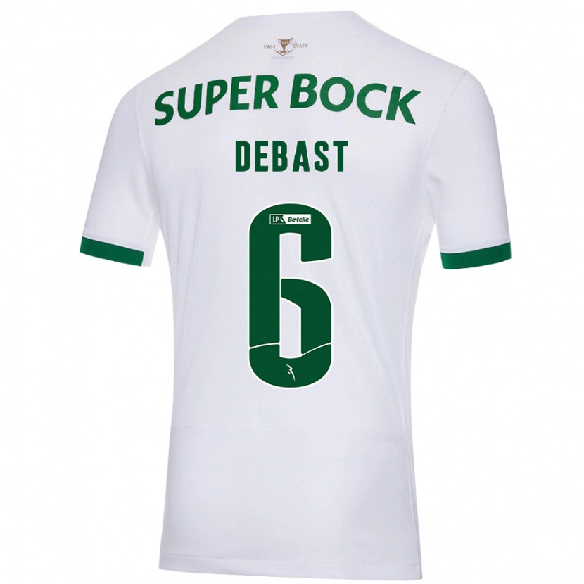 Danxen Kinderen Zeno Debast #6 Wit Groen Uitshirt Uittenue 2024/25 T-Shirt