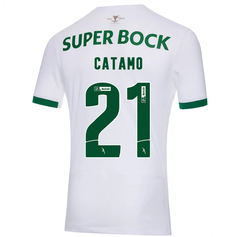 Danxen Kinderen Geny Catamo #21 Wit Groen Uitshirt Uittenue 2024/25 T-Shirt
