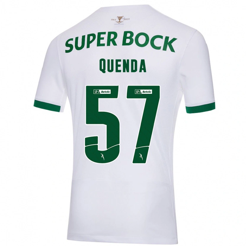 Danxen Kinderen Geovany Quenda #57 Wit Groen Uitshirt Uittenue 2024/25 T-Shirt