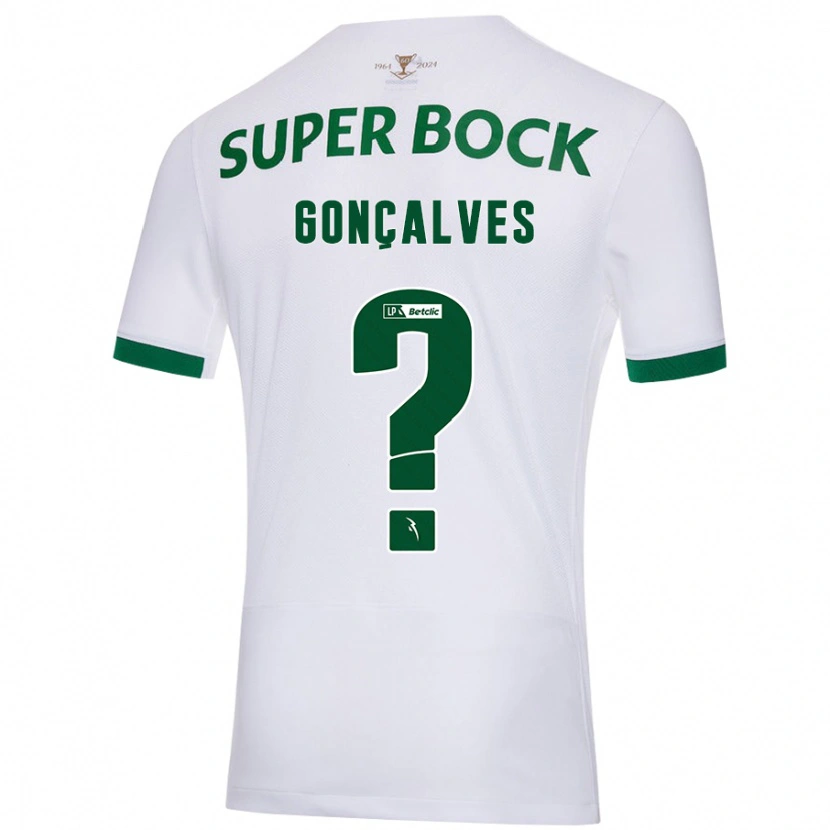Danxen Kinderen Flávio Gonçalves #0 Wit Groen Uitshirt Uittenue 2024/25 T-Shirt