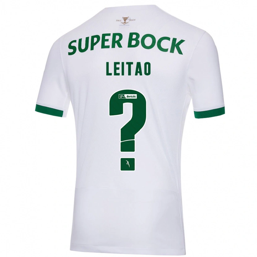 Danxen Kinderen Tiago Leitão #0 Wit Groen Uitshirt Uittenue 2024/25 T-Shirt