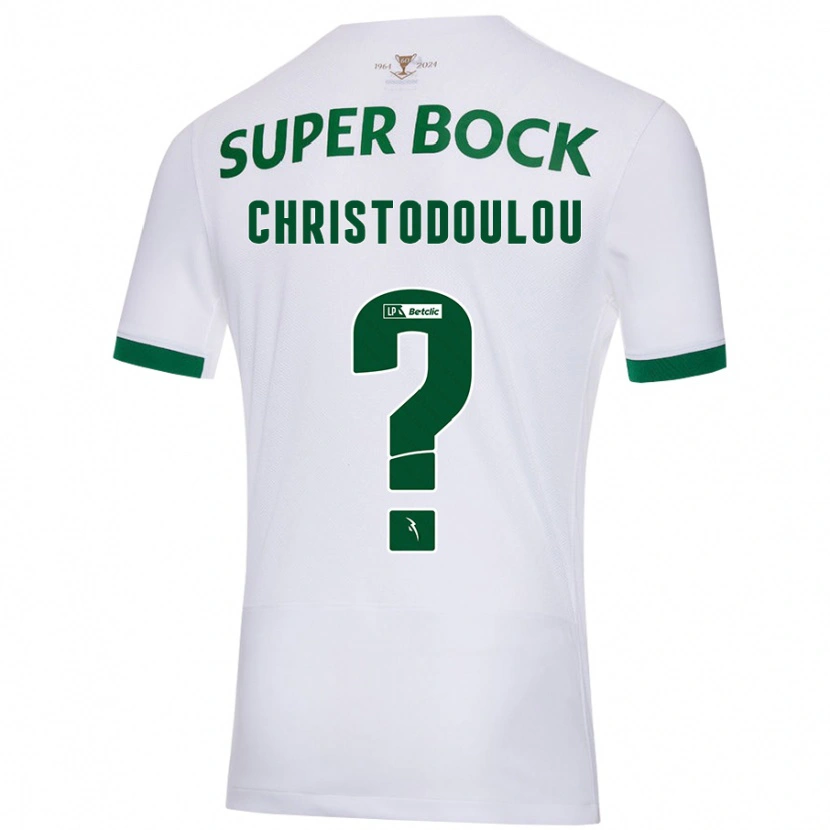 Danxen Kinderen Argyris Christodoulou #0 Wit Groen Uitshirt Uittenue 2024/25 T-Shirt