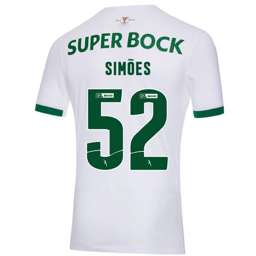 Danxen Kinderen João Simões #52 Wit Groen Uitshirt Uittenue 2024/25 T-Shirt