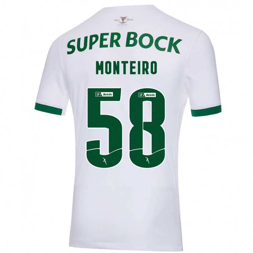 Danxen Kinderen David Monteiro #58 Wit Groen Uitshirt Uittenue 2024/25 T-Shirt