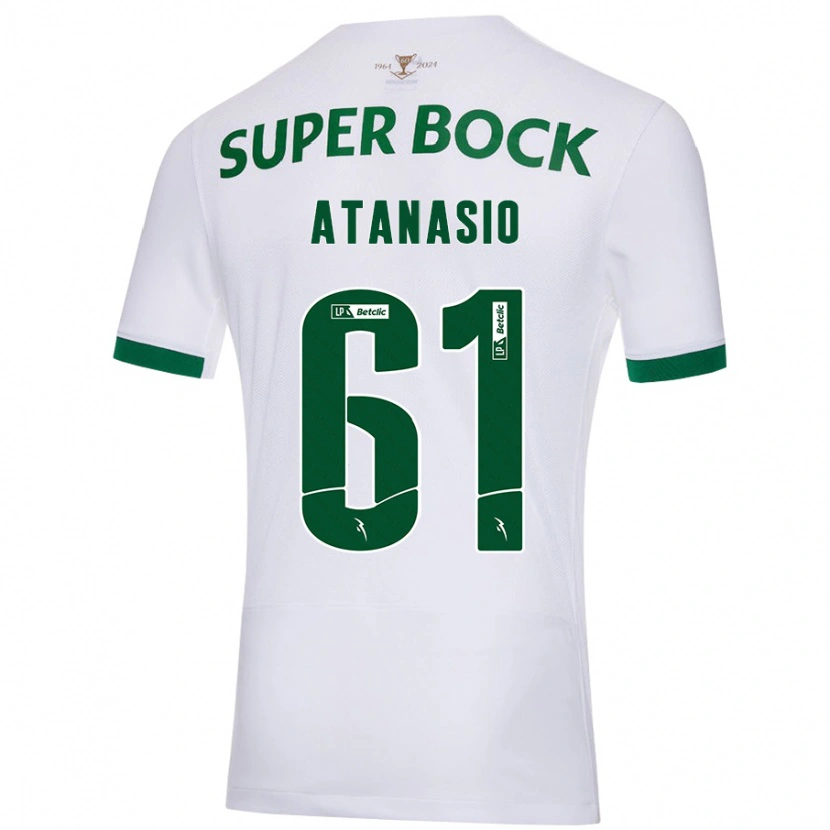 Danxen Kinderen Atanásio #61 Wit Groen Uitshirt Uittenue 2024/25 T-Shirt