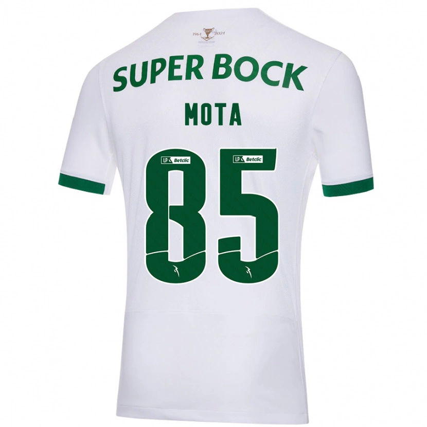 Danxen Kinderen Rafael Mota #85 Wit Groen Uitshirt Uittenue 2024/25 T-Shirt