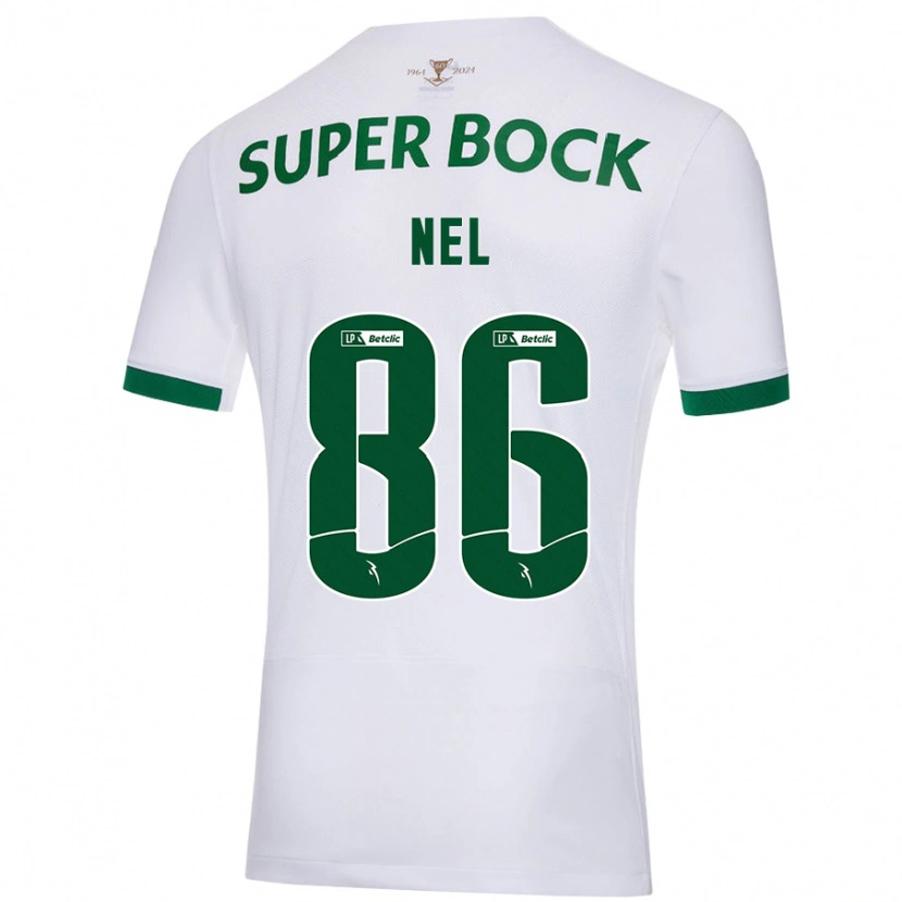 Danxen Kinderen Rafael Nel #86 Wit Groen Uitshirt Uittenue 2024/25 T-Shirt