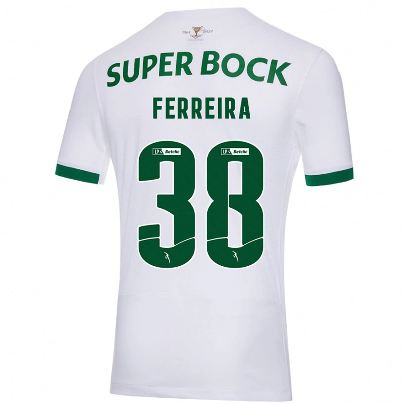 Danxen Kinderen Marta Ferreira #38 Wit Groen Uitshirt Uittenue 2024/25 T-Shirt
