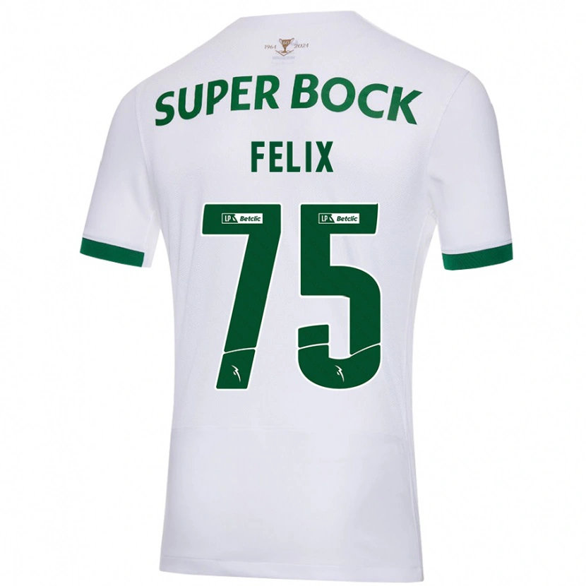 Danxen Kinderen Vando Félix #75 Wit Groen Uitshirt Uittenue 2024/25 T-Shirt