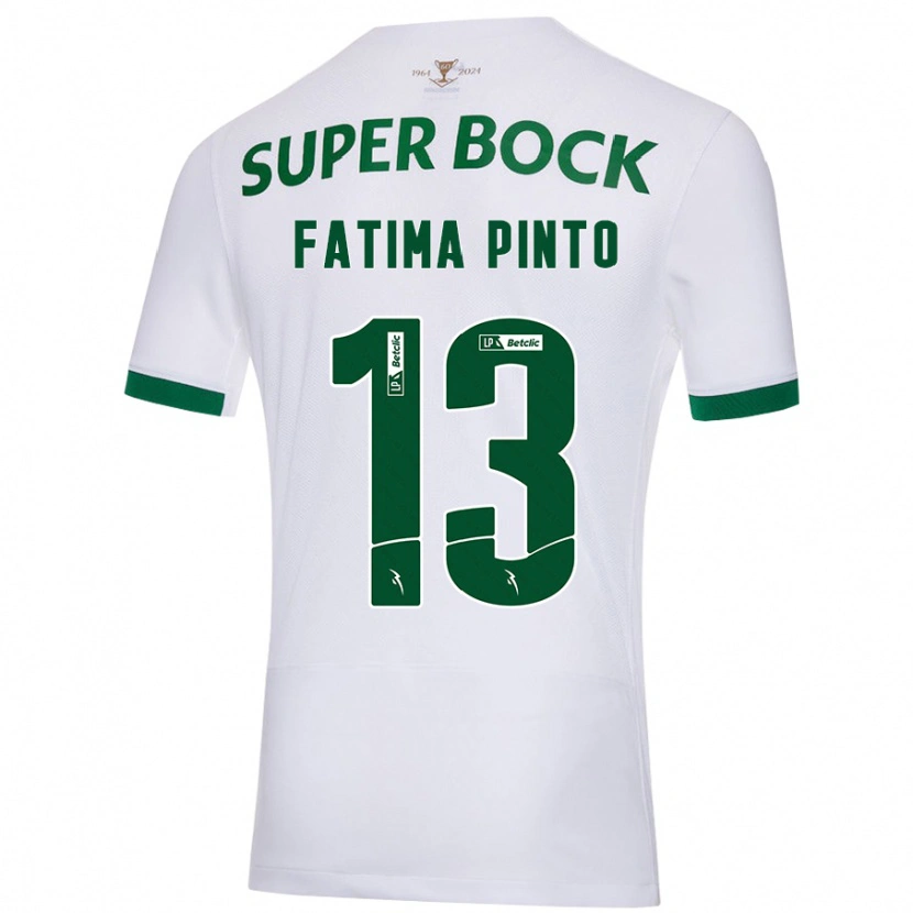 Danxen Kinderen Fátima Alexandra Figueira Pinto #13 Wit Groen Uitshirt Uittenue 2024/25 T-Shirt