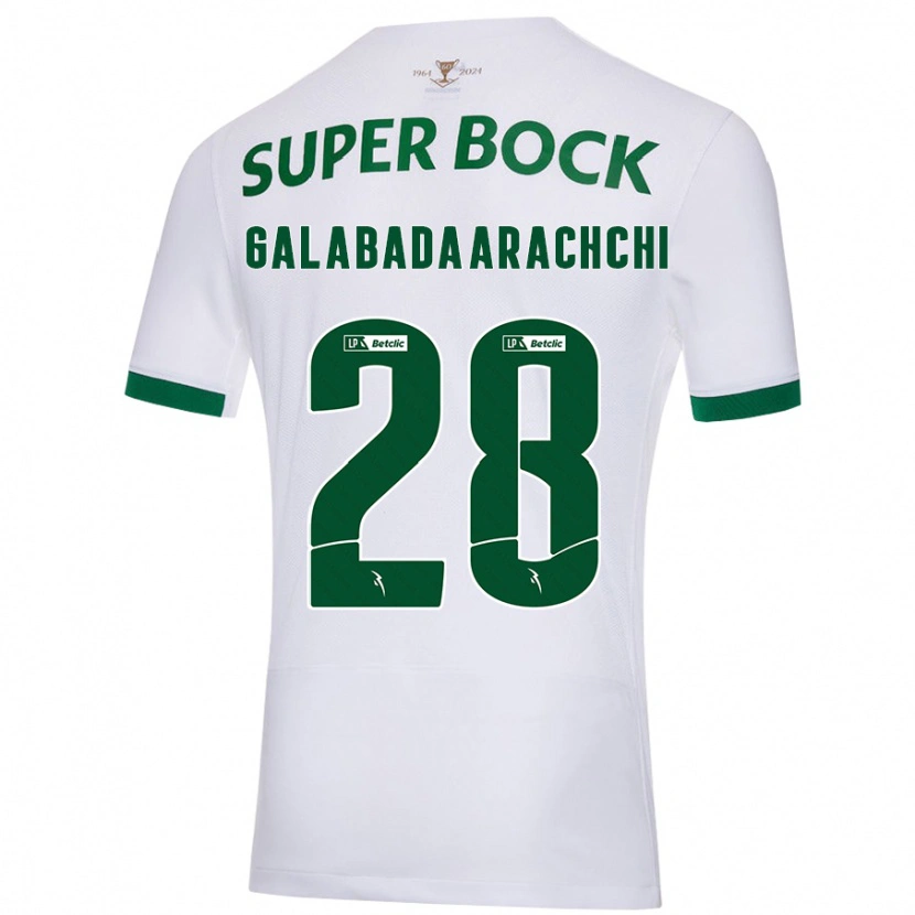 Danxen Kinderen Jacinta Galabadaarachchi #28 Wit Groen Uitshirt Uittenue 2024/25 T-Shirt