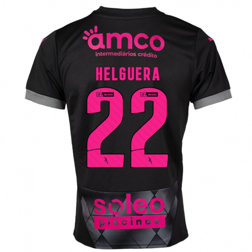 Danxen Kinderen Thiago Helguera #22 Zwart Roze Uitshirt Uittenue 2024/25 T-Shirt