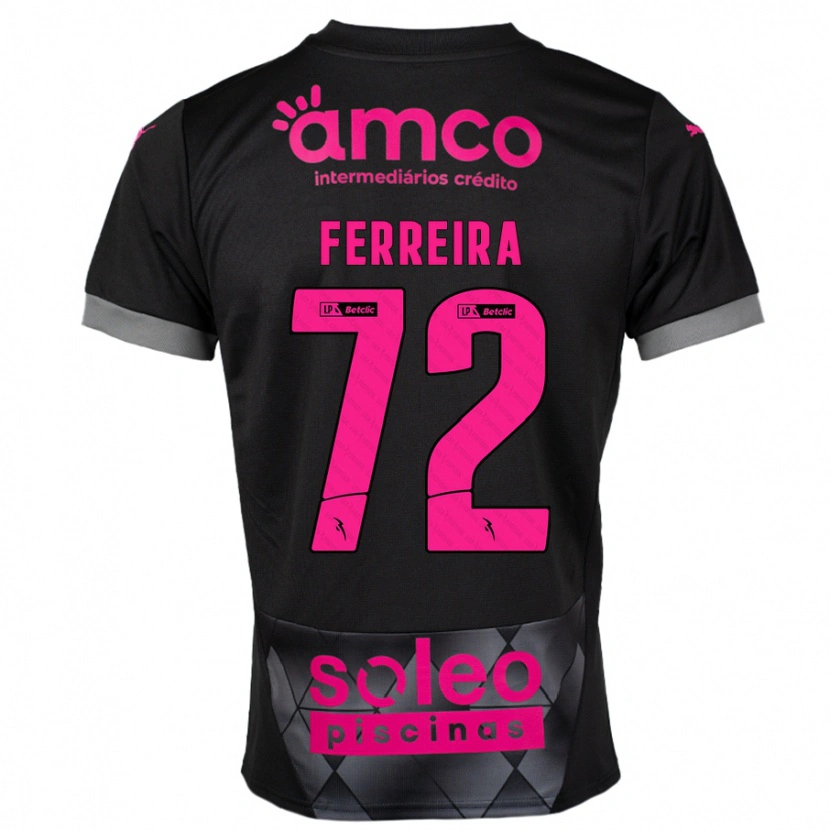 Danxen Kinderen André Ferreira #72 Zwart Roze Uitshirt Uittenue 2024/25 T-Shirt
