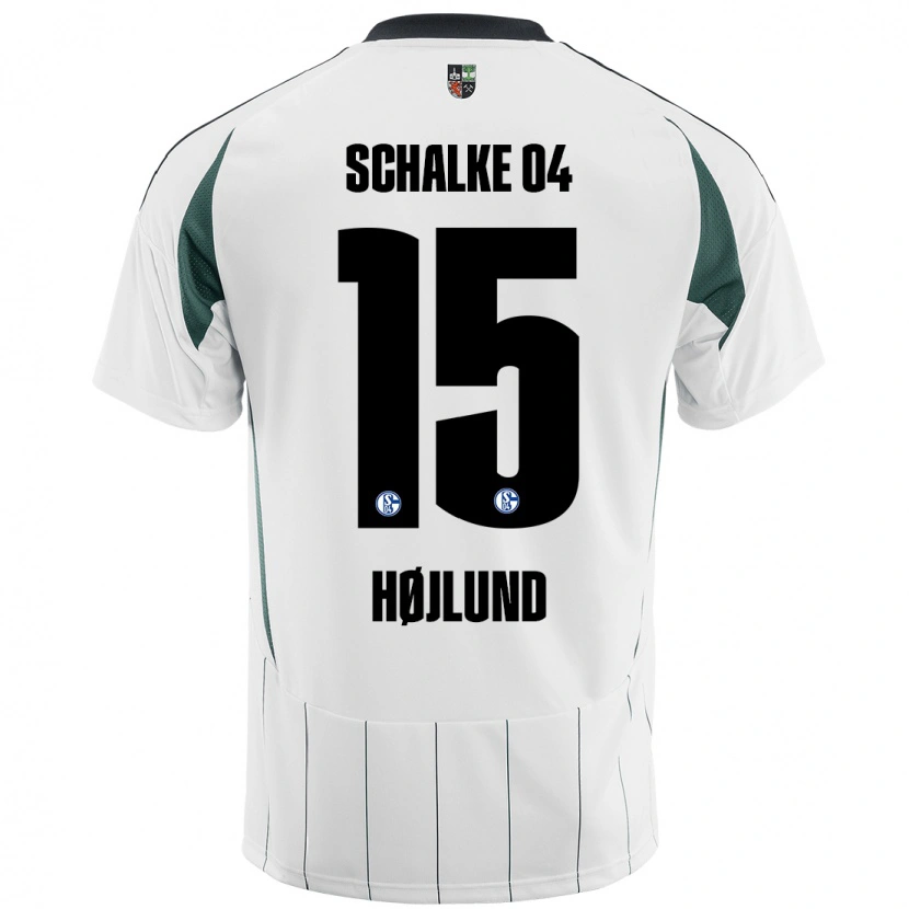 Danxen Kinderen Emil Højlund #15 Wit Groen Uitshirt Uittenue 2024/25 T-Shirt