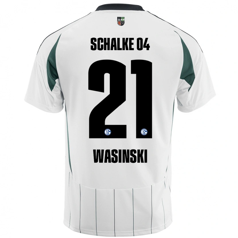 Danxen Kinderen Martin Wasinski #21 Wit Groen Uitshirt Uittenue 2024/25 T-Shirt