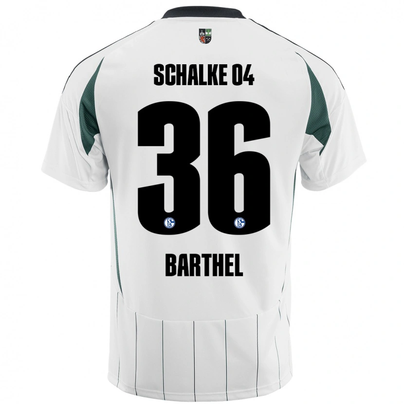 Danxen Kinderen Niklas Barthel #36 Wit Groen Uitshirt Uittenue 2024/25 T-Shirt