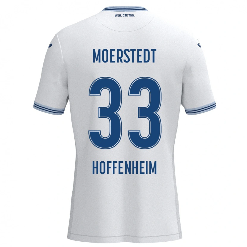 Danxen Kinderen Max Moerstedt #33 Wit Blauw Uitshirt Uittenue 2024/25 T-Shirt