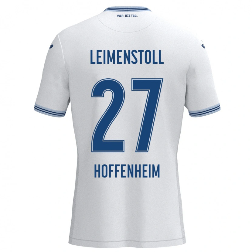 Danxen Kinderen Vanessa Leimenstoll #27 Wit Blauw Uitshirt Uittenue 2024/25 T-Shirt