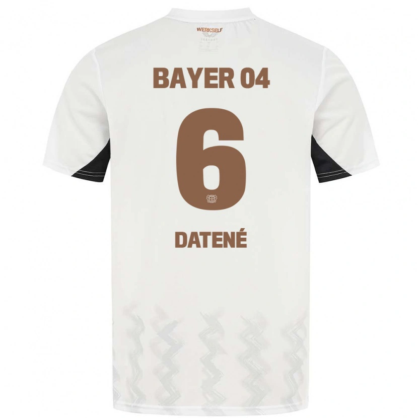 Danxen Kinderen Elia Datené #6 Wit Zwart Uitshirt Uittenue 2024/25 T-Shirt