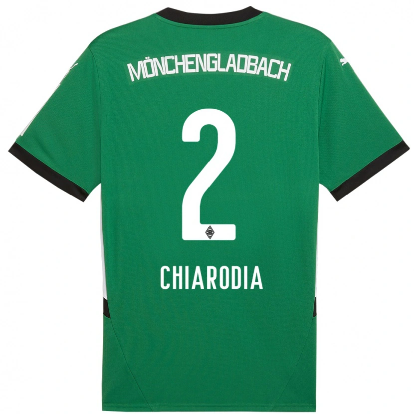Danxen Kinderen Fabio Chiarodia #2 Groen Wit Uitshirt Uittenue 2024/25 T-Shirt
