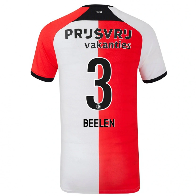 Danxen Heren Thomas Beelen #3 Rood Wit Thuisshirt Thuistenue 2024/25 T-Shirt