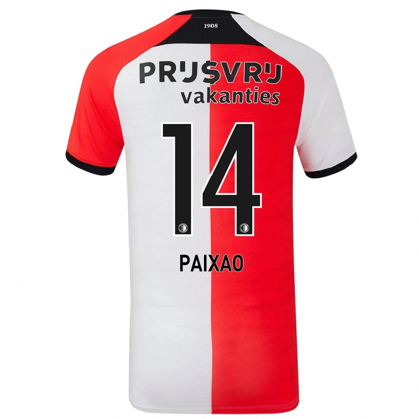 Danxen Heren Igor Paixão #14 Rood Wit Thuisshirt Thuistenue 2024/25 T-Shirt