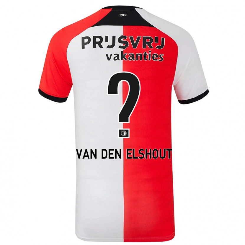 Danxen Heren Tobias Van Den Elshout #0 Rood Wit Thuisshirt Thuistenue 2024/25 T-Shirt