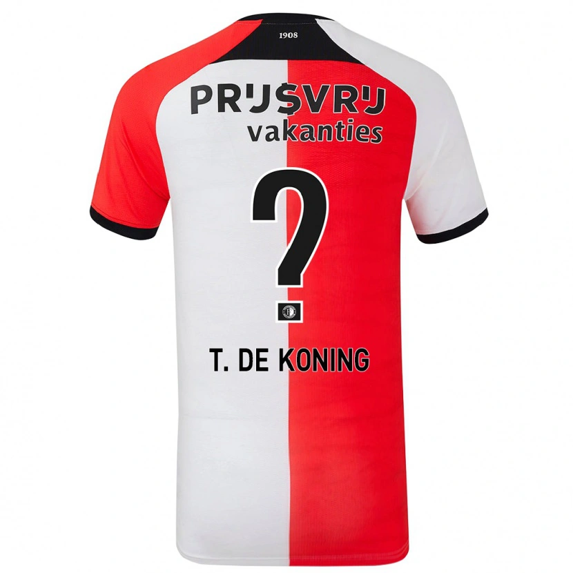 Danxen Heren Tim De Koning #0 Rood Wit Thuisshirt Thuistenue 2024/25 T-Shirt