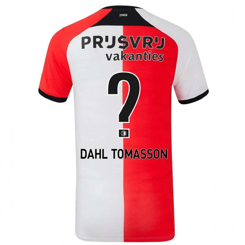 Danxen Heren Luca Dahl Tomasson #0 Rood Wit Thuisshirt Thuistenue 2024/25 T-Shirt