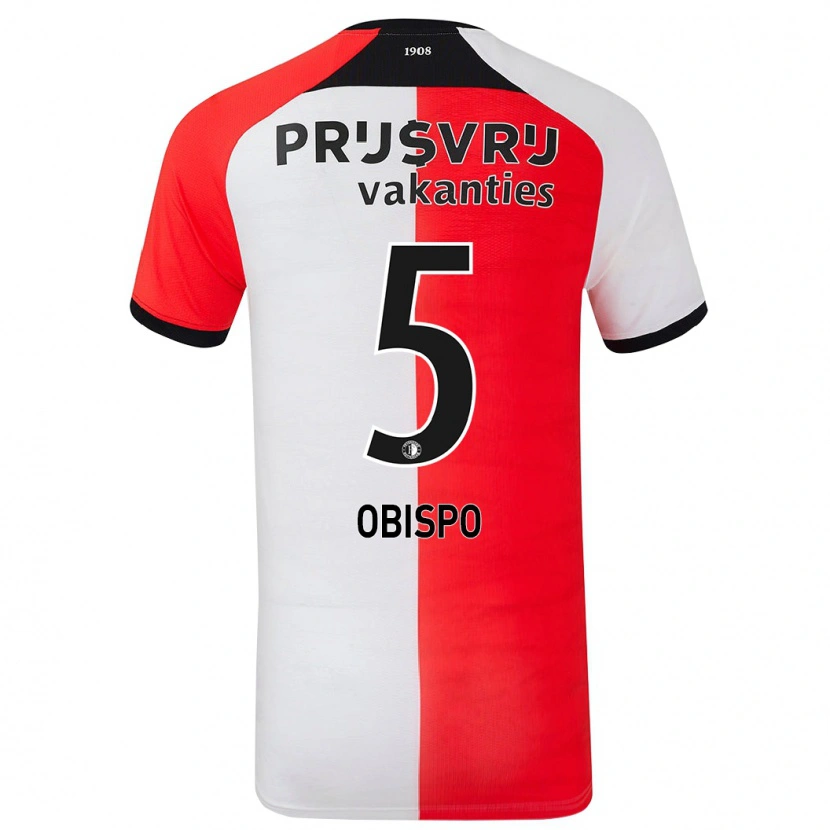 Danxen Heren Celainy Obispo #5 Rood Wit Thuisshirt Thuistenue 2024/25 T-Shirt