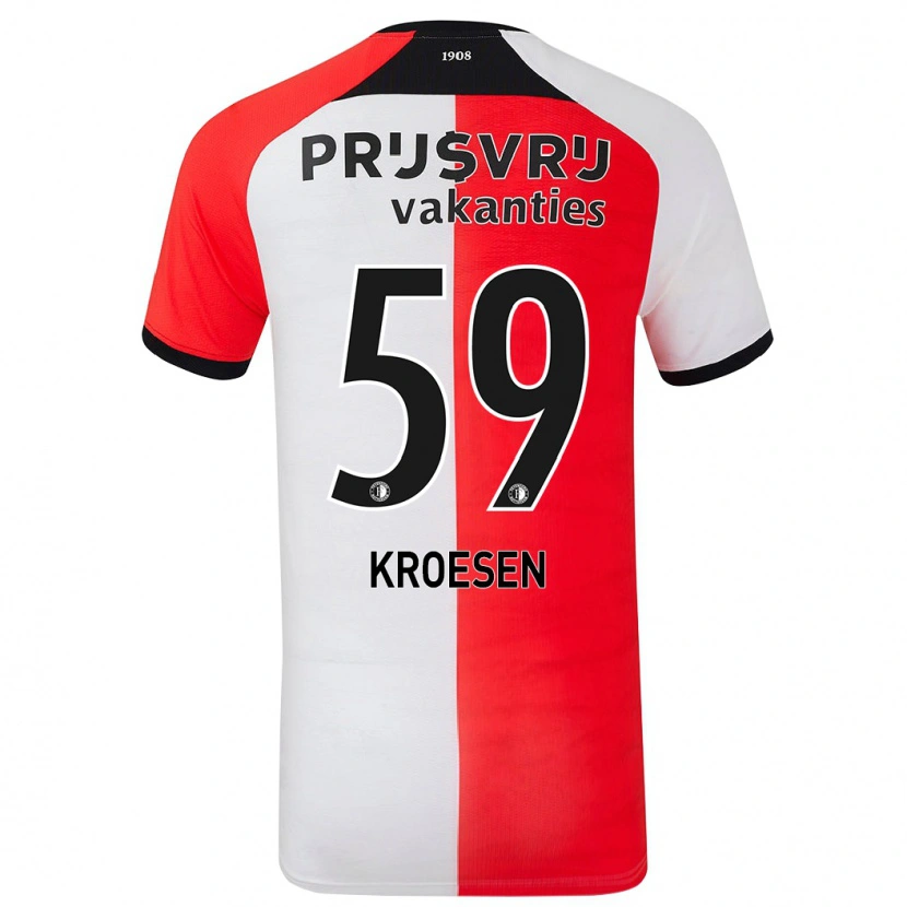 Danxen Heren Jaimy Kroesen #59 Rood Wit Thuisshirt Thuistenue 2024/25 T-Shirt