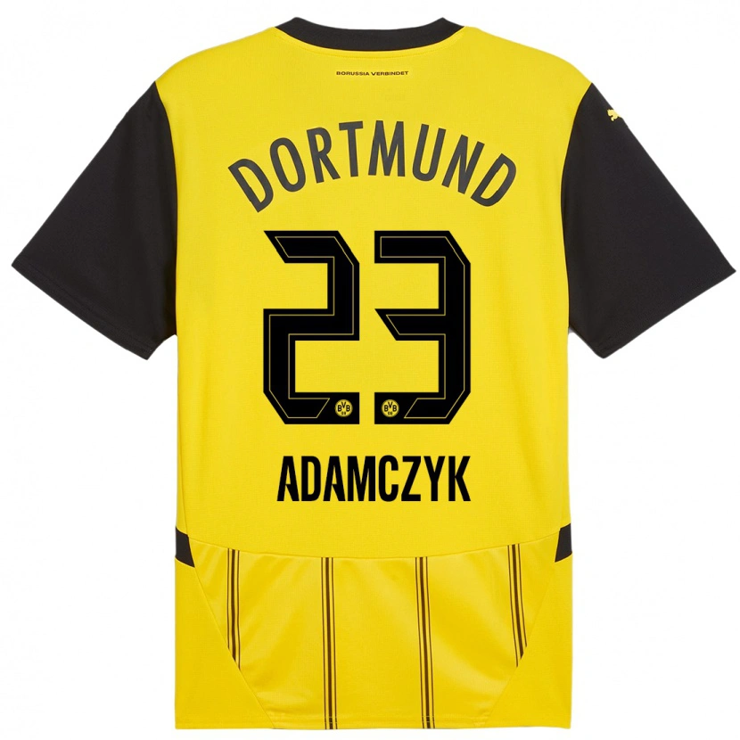 Danxen Heren Nico Adamczyk #23 Geel Zwart Thuisshirt Thuistenue 2024/25 T-Shirt
